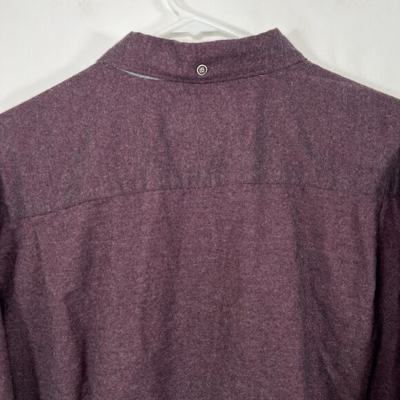 32 Bar Blues Button Down Flannel Shirt Mens Size XXL 2XL Maroon Cotton Cashmere - Picture 12 of 13